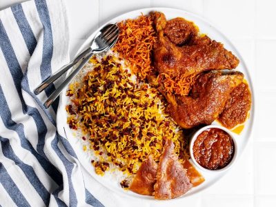 زرشک پلو با مرغ همایونی